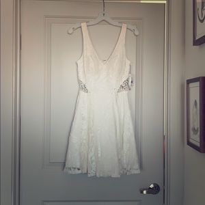 David's Bridal Embroidered A-Line Dress